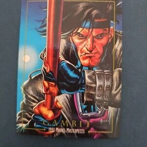 1992 Marvel Masterpiece Rare Gambit trading card